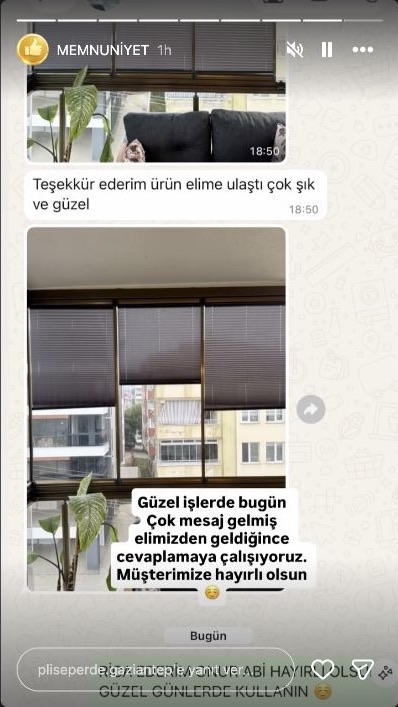 Plise Perde Gaziantep müşteri memnuniyeti paylaşımı 9