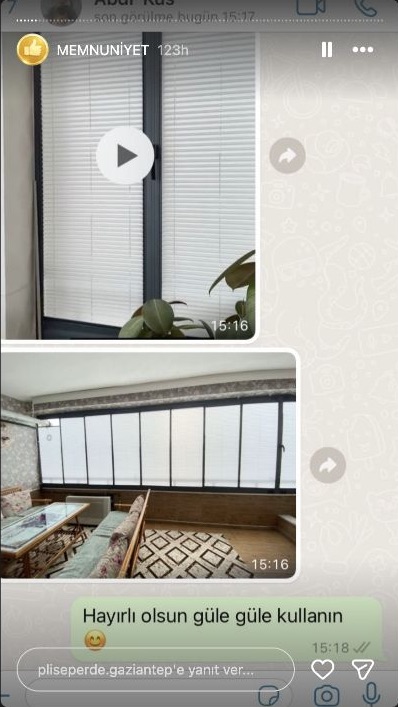 Plise Perde Gaziantep müşteri memnuniyeti paylaşımı 15