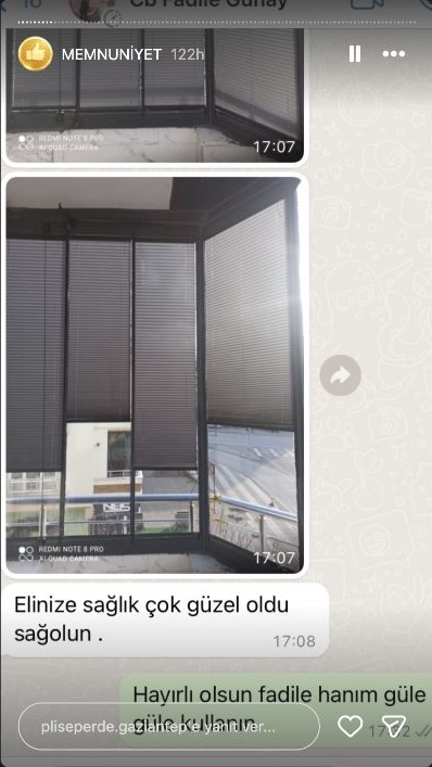 Plise Perde Gaziantep müşteri memnuniyeti paylaşımı 18