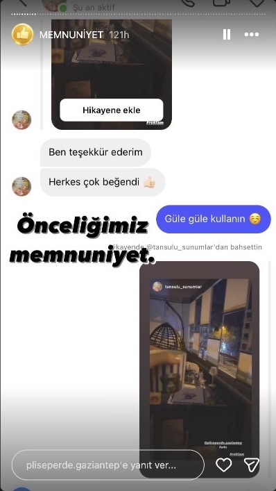 Plise Perde Gaziantep müşteri memnuniyeti paylaşımı 19