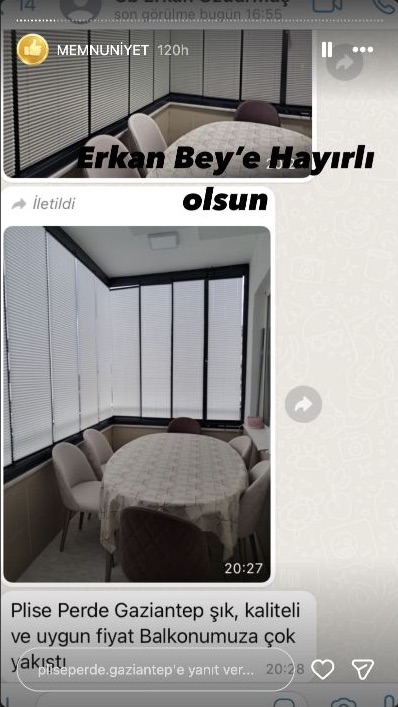 Plise Perde Gaziantep müşteri memnuniyeti paylaşımı 20