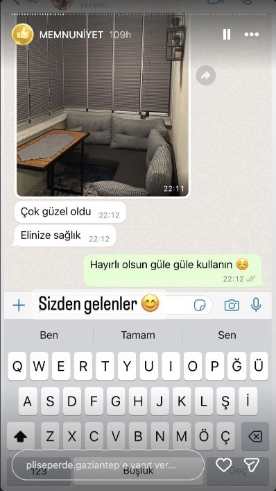 Plise Perde Gaziantep müşteri memnuniyeti paylaşımı 30