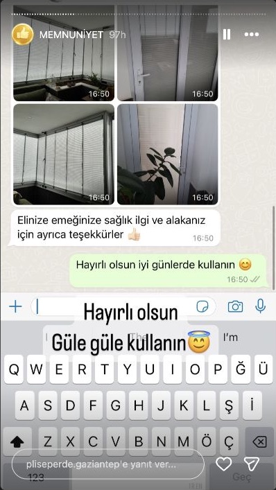 Plise Perde Gaziantep müşteri memnuniyeti paylaşımı 34