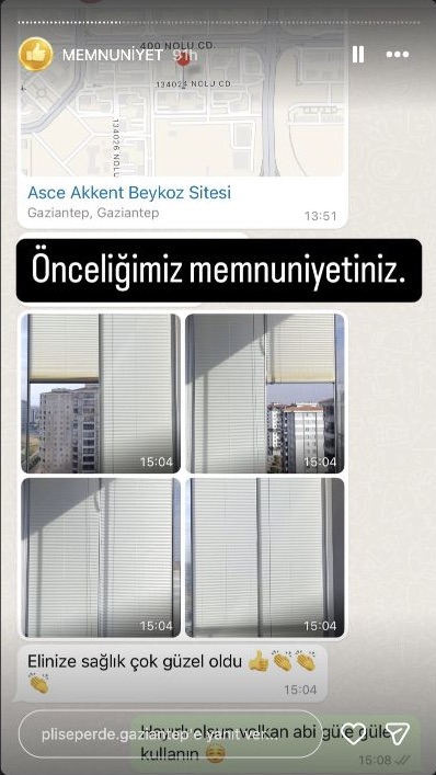 Plise Perde Gaziantep müşteri memnuniyeti paylaşımı 35