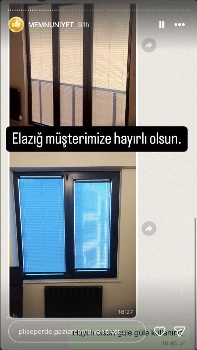 Plise Perde Gaziantep müşteri memnuniyeti paylaşımı 36