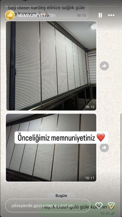 Plise Perde Gaziantep müşteri memnuniyeti paylaşımı 38