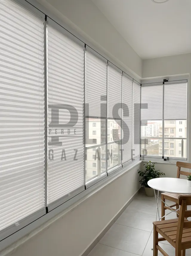 NOVA VR 04 Duman Gri plise perde — Cam balkon