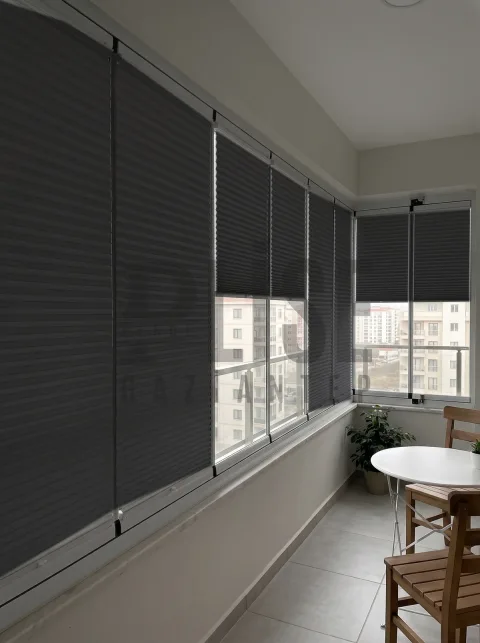 Honeycomb VR 04 Antrasit Honeycomb Karartma plise perde — Cam balkon
