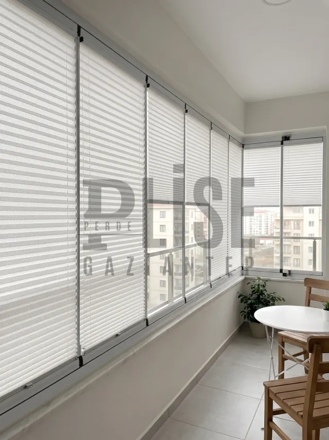 NANO CLEAN 01 Kolay Bakım Kumaşı plise perde — Cam balkon