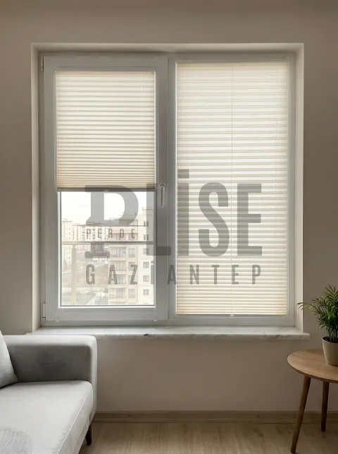 NANO INSULATION 01 Yoğun Dokulu Kumaş plise perde — Pencere