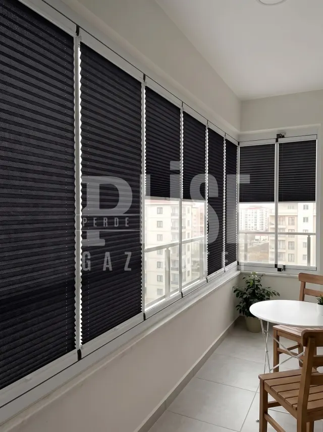 NOVA PREMIUM 08 Premium Dokulu Kumaş plise perde — Cam balkon