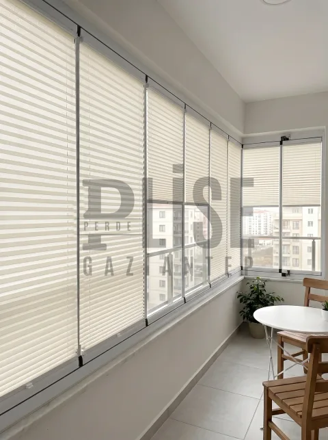 NANO INSULATION 01 Yoğun Dokulu Kumaş plise perde — Cam balkon