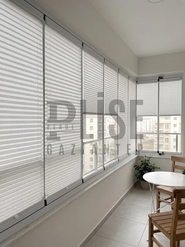 NANO CLEAN 02 Kolay Bakım Kumaşı plise perde — Cam balkon