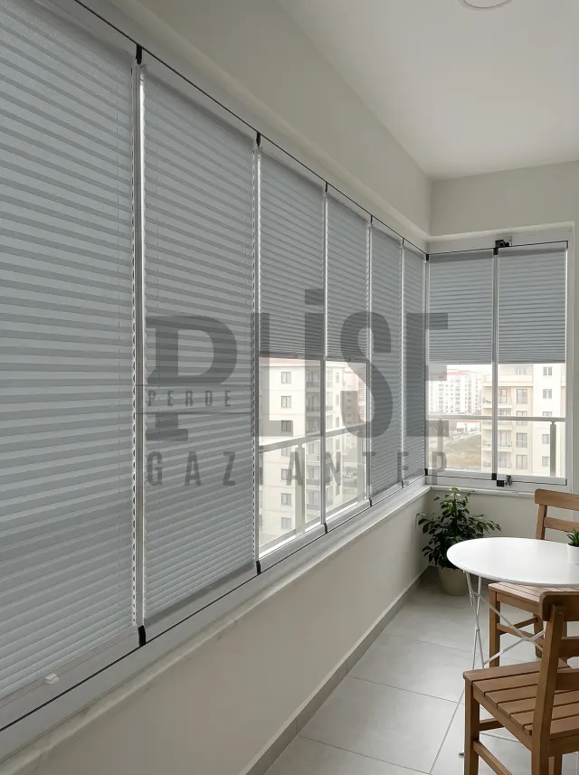 NOVA VR 06 Modern Antrasit plise perde — Cam balkon
